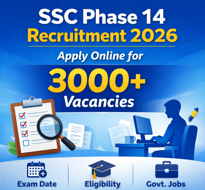 SSC Selection Post Phase 14 Recruitment 2026: Apply Online for 3000+ Vacancies