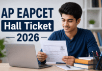 Student downloading AP EAPCET Hall Ticket 2026 from official website