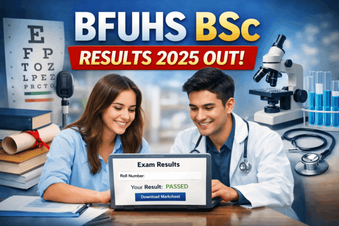 BFUHS BSc 1st and 2nd Year Result 2025 marksheet download screen