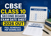 CBSE Class 10 second board exam 2026 date sheet