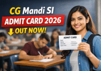 CG Mandi SI Admit Card 2026 hall ticket download exam