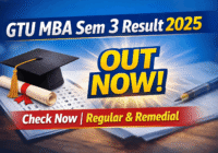 GTU MBA 3rd Semester Result December 2025 check online
