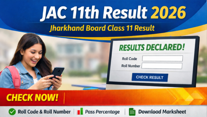JAC 11th Result 2026 check online Jharkhand Board result login page