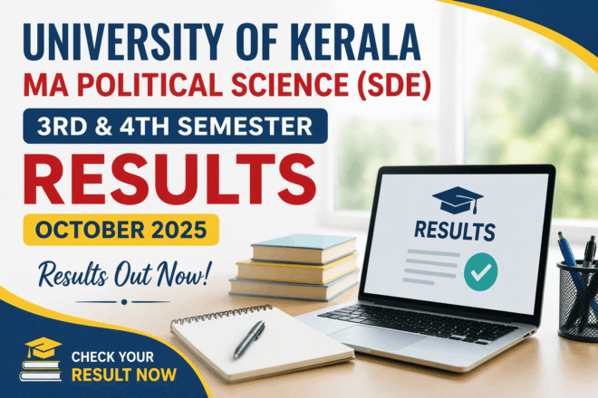 Kerala University MA Political Science result 2025 students checking results online