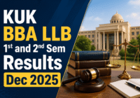 Student checking KUK BBA LLB result online