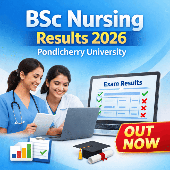 Pondicherry University BSc Nursing Results 2026 marksheet download