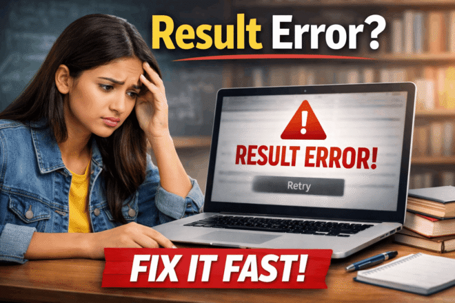 student checking exam result error on official website 2026