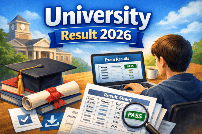 Student checking university result online 2026 official portal