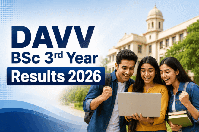 Student checking DAVV BSc 3rd Year Result 2026