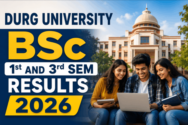 Students checking Durg University BSc Result 2026 online after result link activation