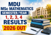MDU MSc Mathematics Semester 1, 2, 3, 4 Results 2026
