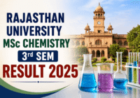 Rajasthan University MSc Result 2025 Chemistry 3rd Semester