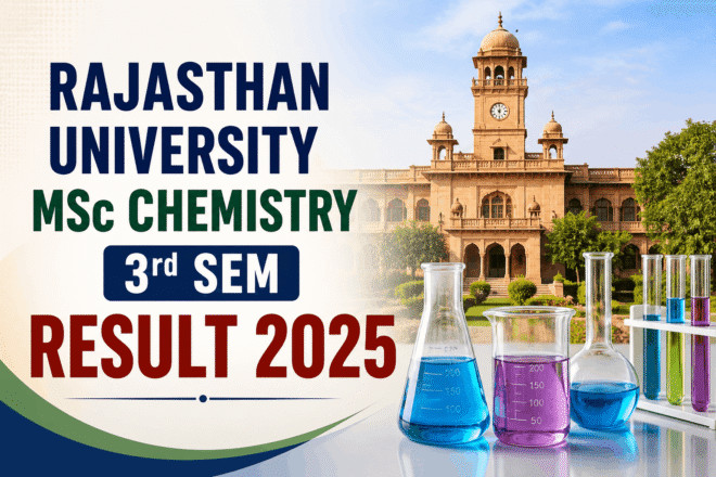Rajasthan University MSc Result 2025 Chemistry 3rd Semester