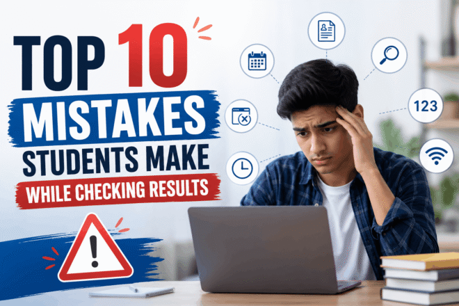 student checking exam result online India mistakes