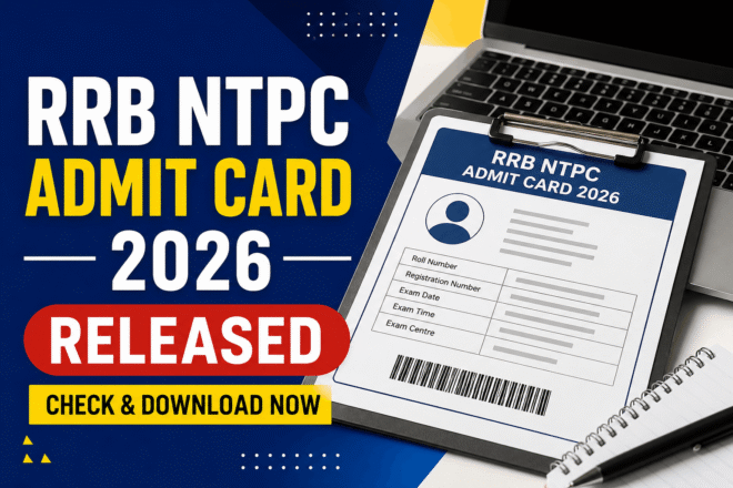 RRB NTPC admit card 2026 download screen