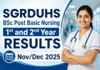 SGRDUHS BSc Post Basic Nursing 1st and 2nd Year Result 2025 check online