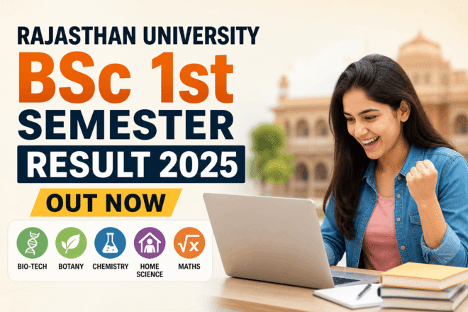 Rajasthan University BSc 1st Semester Result 2025 online check