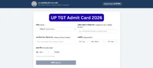 UP TGT Admit Card 2026 Login Page at UPESSC Admit Card Portal