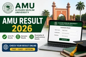 AMU Result 2026 online result portal for UG, PG, semester and revaluation examination results