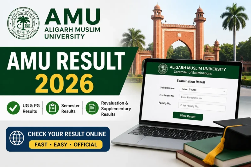 AMU Result 2026 online result portal for UG, PG, semester and revaluation examination results