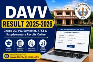 Student checking DAVV Result 2025-2026 online on the official university portal