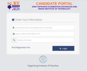 JEE Advanced Results 2026 candidate login portal for checking scorecard, AIR rank, cutoff marks, topper list, and qualification status