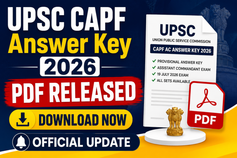 UPSC CAPF AC Answer Key 2026 PDF Download